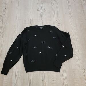 Calligraphie Black Sweater with Bow Details